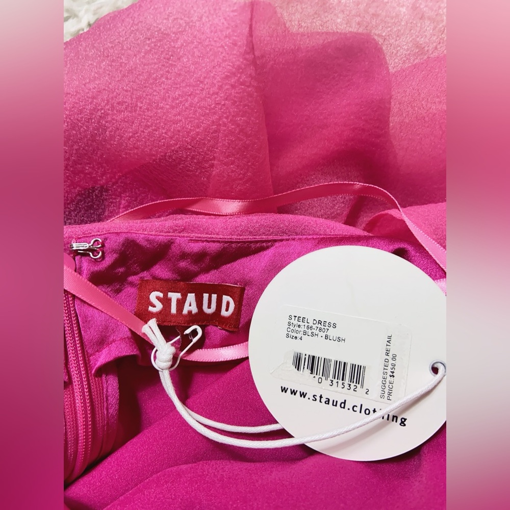 NWT Staud Steel Cutout Halter Maxi Dress Blush Pink Size 4 - Picture 8 of 8